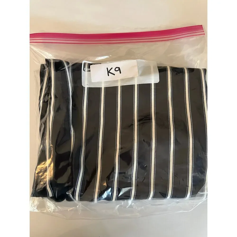 NEW Ann Taylor Loft Pinstripe Faux Wrap Skirt Black Blue Stripe Women's 2 P Work - Picture 13 of 13